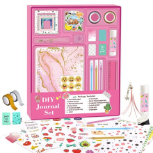 DIY Journal Kit for Girls 8-12 Pink Scrapbook and Diary Set