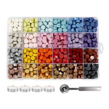 Kit de lacre de cera com contas, colher e velas (600 peças)
