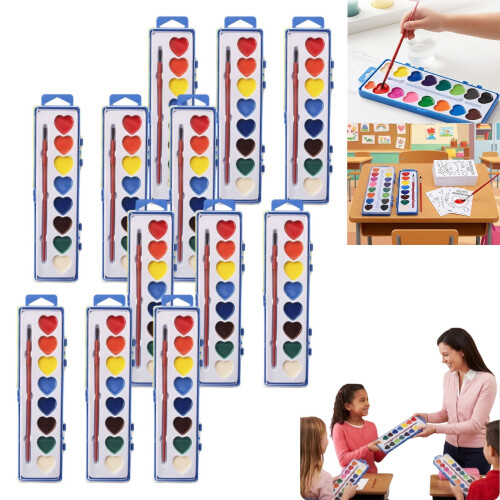 Valentinstag-Aquarellfarben-Set mit Pinsel