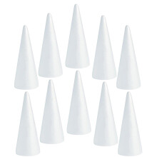 Skumkjegler av polystyren, 10 stk., 7 cm x 3,6 cm
