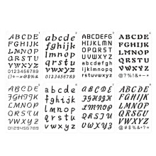 Juego de plantillas de letras y números en inglés (8 piezas)