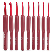 DISEN9 darabos ergonomikus horgolótű készlet, 2–6 mm