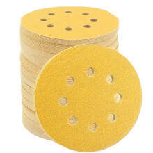 Goldene Schleifscheiben, 5 Zoll, Körnung 80, 8-Loch, Klettverschluss, 100