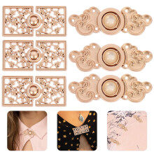 Retro Cheongsam-knopen van zinklegering (6 paar)