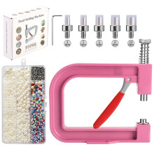 Ferramenta manual para aplicação de pérolas em roupas, chapéus, bolsas e artesanato.