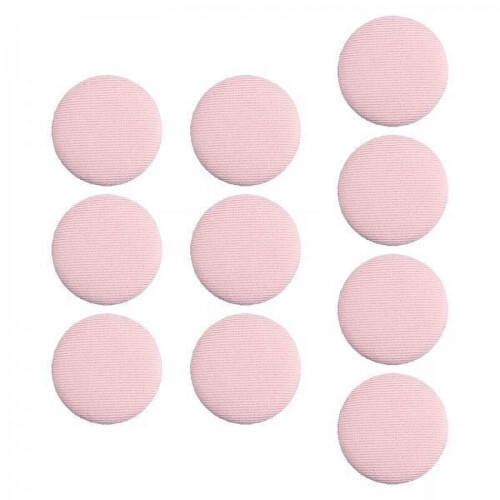 Lyserøde stofbeklædte knapper med skaft, 23 mm (10 stk.)