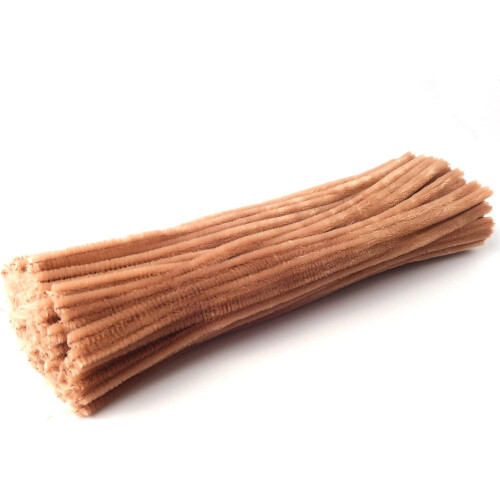 Ανοιχτό καφέ καθαριστικά σωλήνων fuzzy 7mm x 30cm 100 τεμάχια