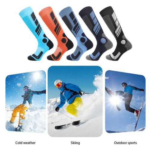 Outdoor Cold Resistance Sock Acrylic Texture- Orange. black L 1
