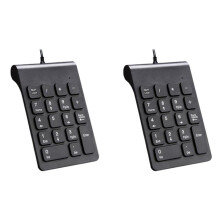 2X  USB Wired Numeric Keypad Numpad 18 Keys Digital Keyboard for Accounting Teller Laptop Windows Android (Black)