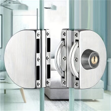 2X Glass Display Cabinet/Showcase Locks Stainless Steel Double Door No Need Drilling Home Tool with 4 Keys