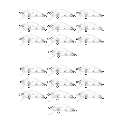 20 Stück Angelköder Körper 5cm 2.7G Unlackierte Crankbait Vib Minnow Wobbler Hard Bait Blank Köder