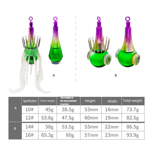 Squid Fishing Light LED Lure Unbreakable Plastic-two eyes14 1