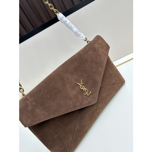 YSL Suede Envelope Clutch Bag 8016 1