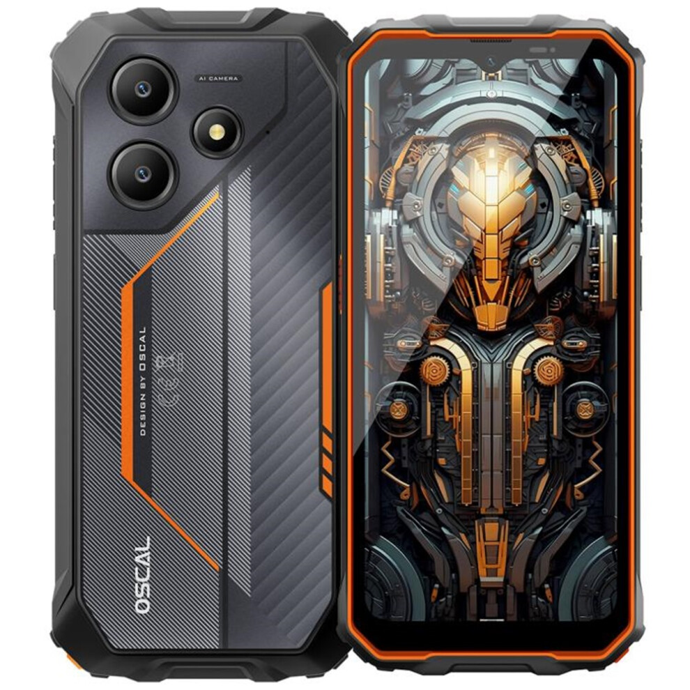 (Orange) Oscal Marine 2 (128Gb) Rugged Smartphone, Android 15 Rugged Phone, 1100Mah Indestructible, 16Mp Ai Camera, 6.56" Hd,Black/Orange Orange,Black 4027021855064