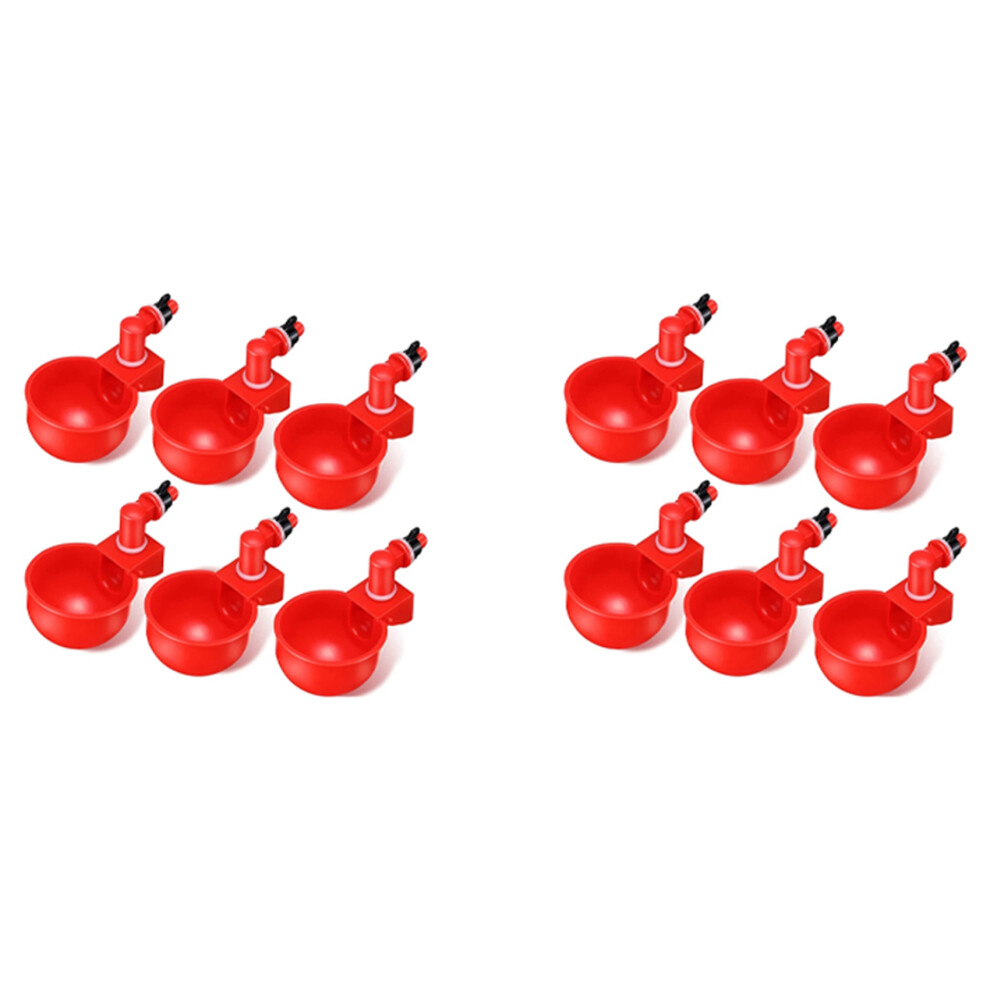 12Pcs Chicken Watering Cup Automatic Filling Waterer Poultry Drinking Bowl Thread Watering Feeder Cup For Chicken 4713154463695