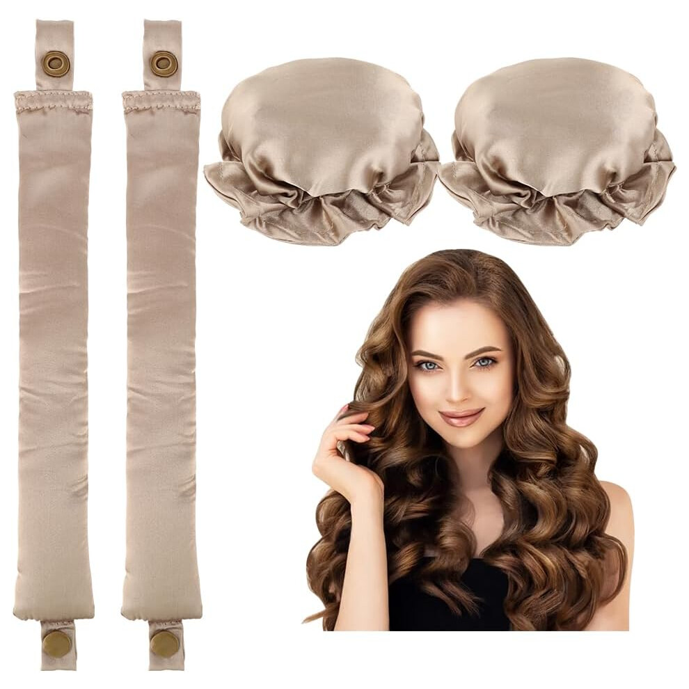 Inf Grey 2-Set Satin Heatless Hair Curler For Sleep In Overnight