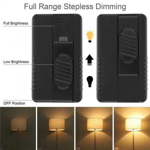 2X Foot Dimmer  Full Range Inline Slide Control  for Floor Light LED Incandescent Bulb 100V-120V EU-Plug 2
