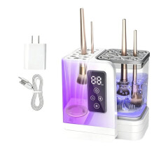 Electric Makeup Brush Cleaner & Dryer Machine,Portable Cosmetic Brushes Cleaner Tool with Silicone Brush US Plug