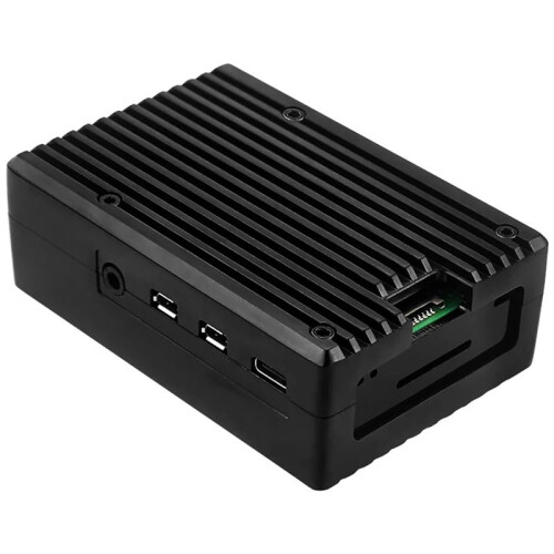 For Raspberry Pi 4 Aluminum Alloy Case with Dual Fan Active Passive Cooling Protective Shell Cooling Fan Housing 2