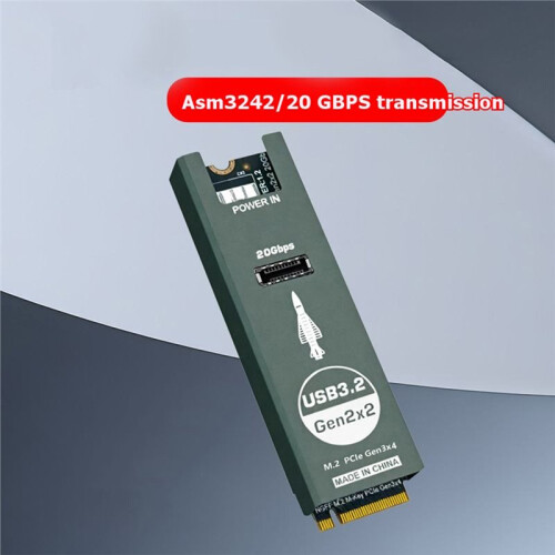 M.2 to TYPE-E Adapter 20Gbps High Speed M2 PCIE NVME to TYPE E Expansion Card Riser Type E for Front Panel USB-C 2
