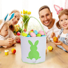 Secchielli per Cestini con Coniglietti Pasquali, Graziose Borse In Tela di Cotone Personalizzate per Regali per Feste di Pasqua Rosa-Bianca