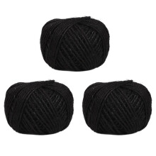 3pcs 50m String Jute Rope for Crafts Scrapbooking Gardening - Black