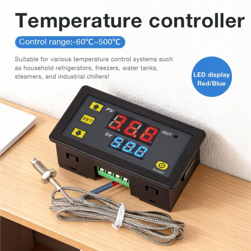 K-Type Thermocouple Digital Temperature Controller -60-500 Red  Display Thermoregulator Output DC5V 2