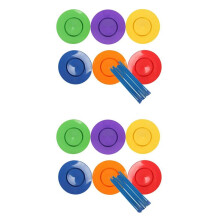 12 Sets Plastic  Plate Juggling Props Performance Tools Kids Children Practicing Balance Skills Toy Home Outdoor