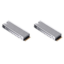 2X M.2 2280 NVMe Dissipatore di Calore M.2 SSD Dissipatore di Calore Dissipazione nel Alluminio con Pad Termico per SSD M2 2280 Argento