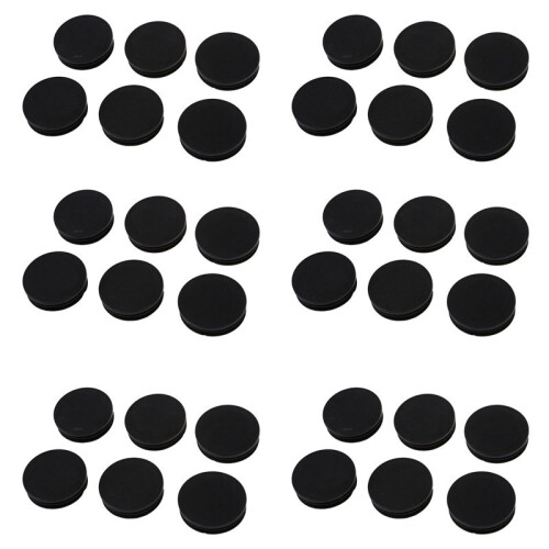 36 X Black Plastic 50mm Dia Round Tubing Tube Insert Caps Covers
