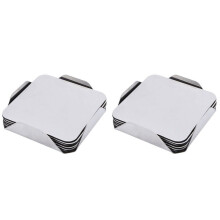 12X Coasters - Stainless Steel Holder with Coaster Set -Drink Milk Coffee Tea Cup Mugs Holders Home Supplies Square
