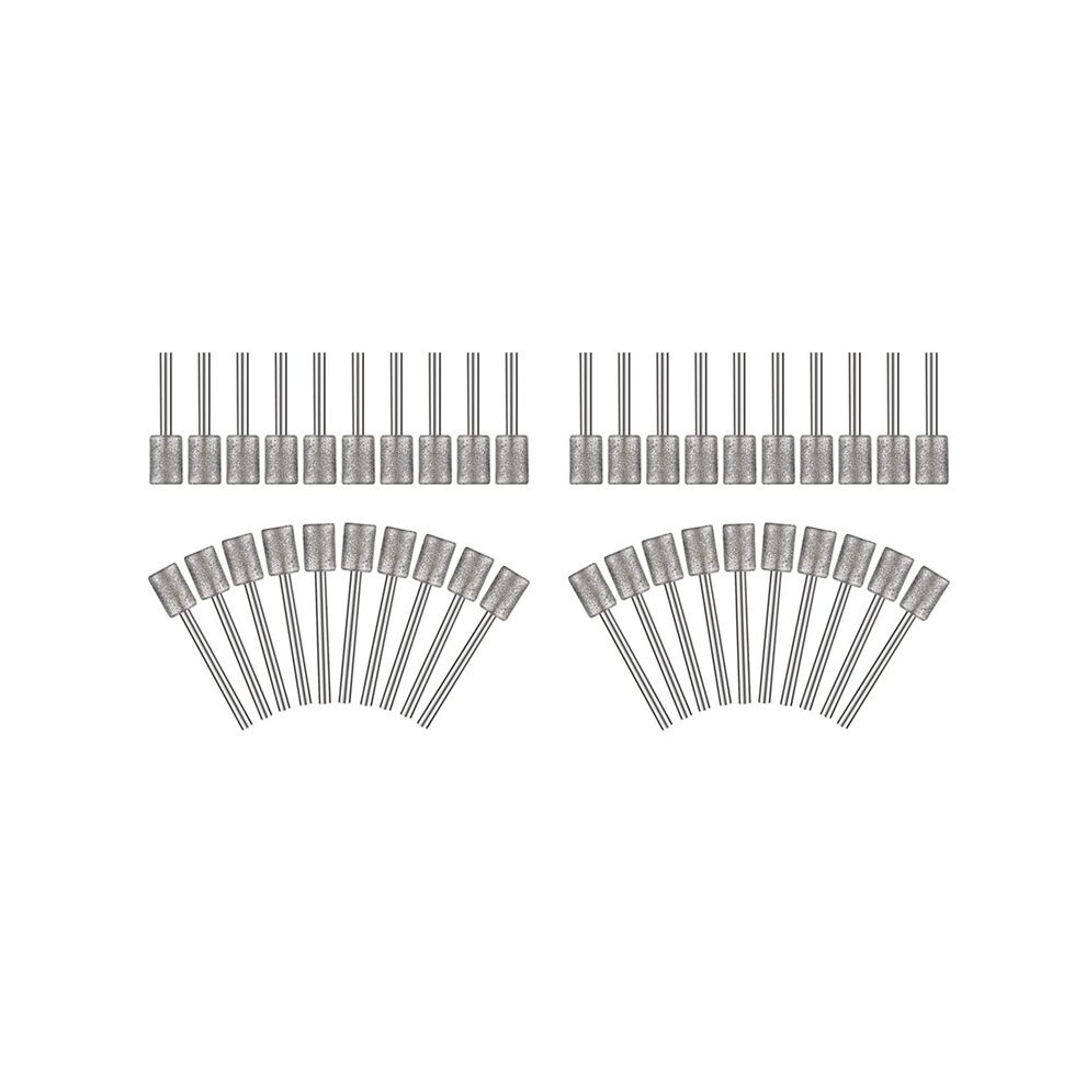 20 Pieces Diamond Bit Diamond Grinding Bits 1/8 Shank 8Mm Cylinder Diamond For Most Rotary Tool Bit Grinder 6033725925192