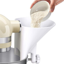 Flour Funnel for Stand Mixers, Wide Mouth Pouring Chute Attachment, Fits Glass Ceramic Stainless Steel Bowls