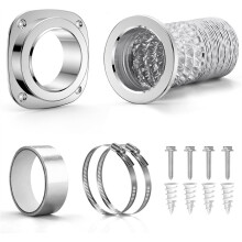 1 Set Magnetic Dryer Vent Connector Kit with Airtight Seal, 3.3ft 4" Hose, and Dual Clamps for Efficient Installation