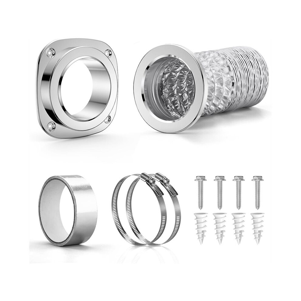 1 Set Magnetic Dryer Vent Connector Kit With Airtight Seal, 3.3Ft 4" Hose, And Dual Clamps For Efficient Installation 4712562444654