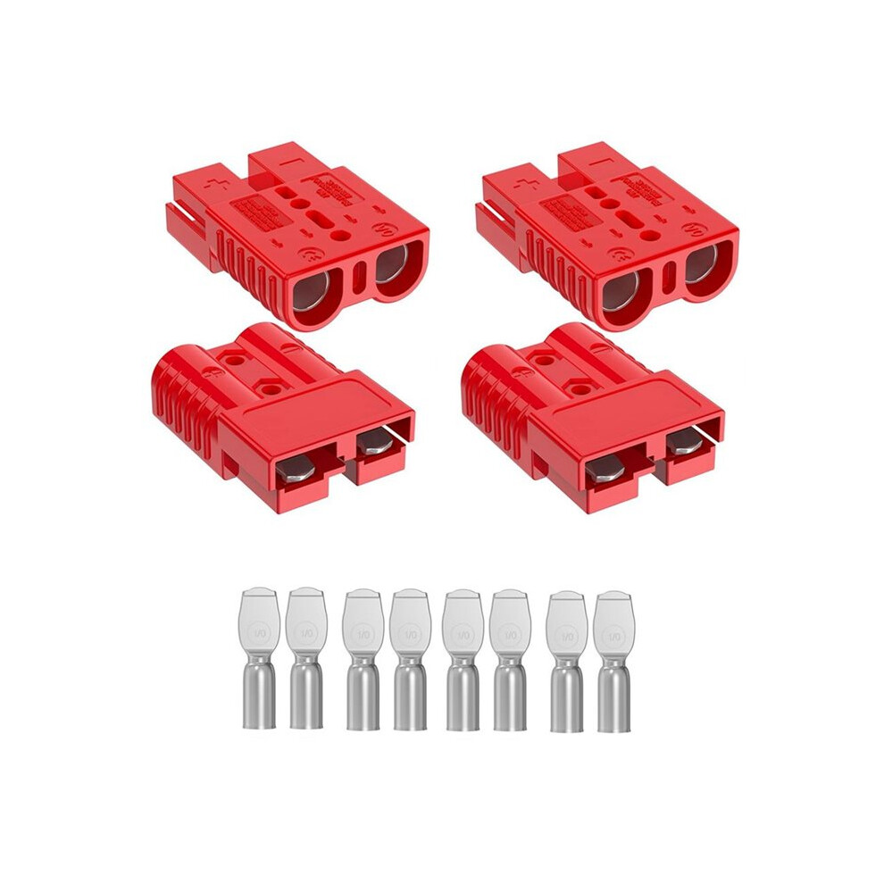 For Anderson Connector 175A 600V Battery Quick Connect/Disconnect For 1/0-4 Awg Cables,For Winch, Trailer(, 4 Pcs) Red 6031379163786