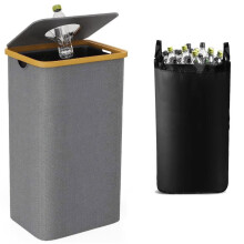 Oxfordstof, Statiegeldflessenverzamelaar, Flessenopbergdoos, Recyclingbak, Wasmand, Grijze Binnenafvalbak