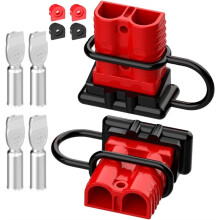 For Anderson Plug 175AMP 2-4 Gauge Quick Connect Battery Connector for 12V-36V Systems, Red (2 Pack)
