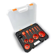 12pcs M42 Bi-Metal Hole Saw Drill Bit Set 16-75mm for Drilling Drywall, Plastics, Aluminum, Sheet Metal, and PVC