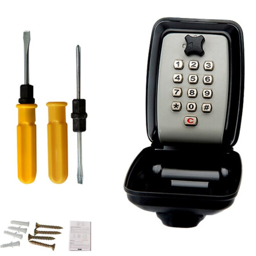 Key Lock Box Wall Mount  Security Key with Secret Code Combination,No Key Needed,Outdoor Home Key Organizer