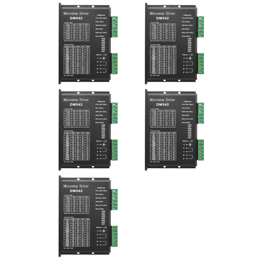 5X Stepper Motor Driver, Dm542 Stepper Motor Driver Dsp Digital Driver Board For Nema 17, Nema 23 ,Etc 4713011182455