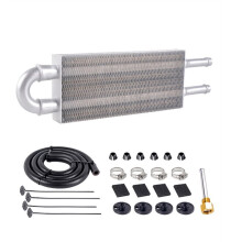 Kit Refroidisseur D'Huile en Aluminium à 2 Rangées pour Radiateur Transmission Automobile, Plaque et Ailettes Refroidissement D'Huile, Convertisseur