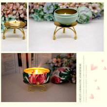 Candle Holder Gold Candle Holders Set of 6 Decorative Handmade Iron Pillar Plate Candle Holder