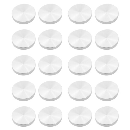 20X Glasplatten-Adapter, Aluminium, Rund, 50x8mm, Silber