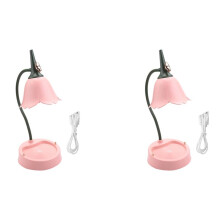 2X Flower LED Desk Lamp Student Bedroom Lighting Contact Reading Eye Protection USB Flower Lampshade Table Light,
