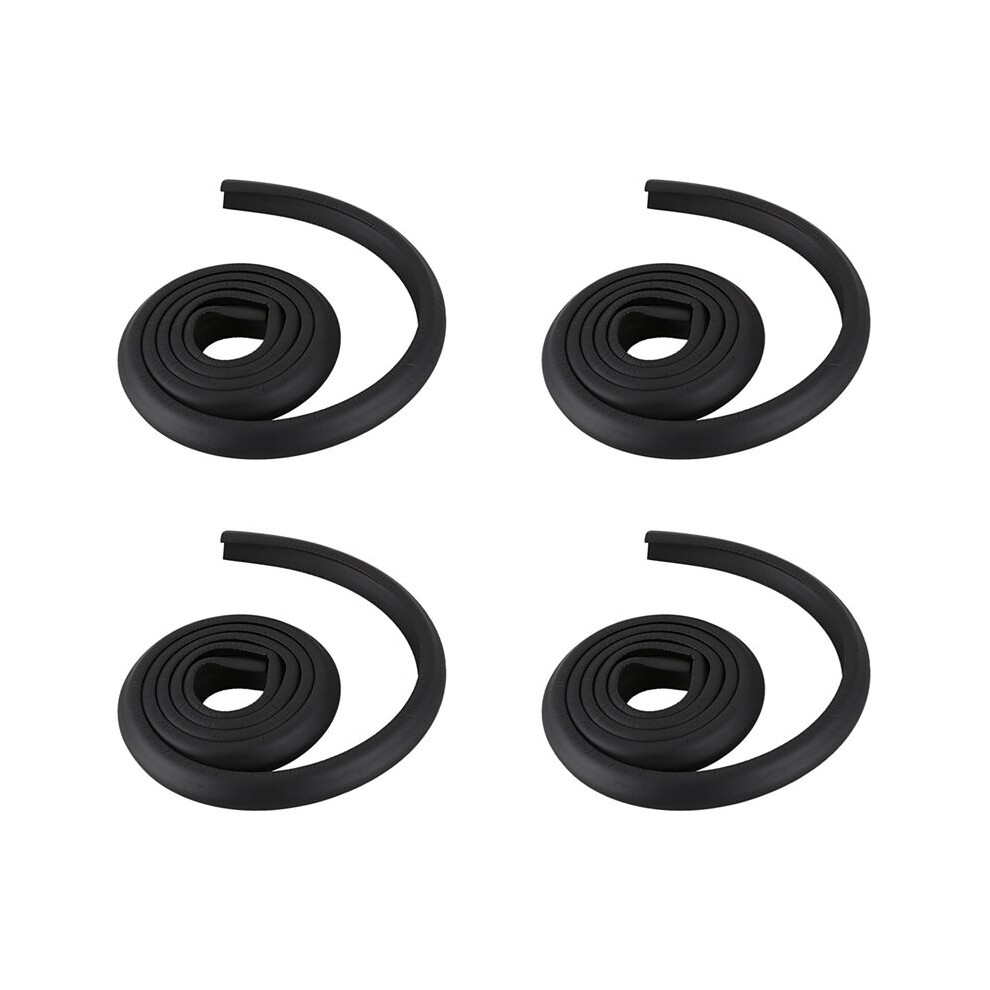 4Pcs 2M Children Protection Table Guard Strip Baby Safety Products Glass Furniture Horror Crash Bar Corner( ) Black