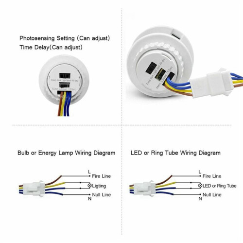 2X Motion Sensor Light  AC85-265V PIR Sensor for Lighting  Delay Adjust Movement Detector Lamp 1