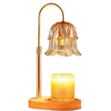 1 Stück Kerzen-Heizlampe mit Einstellbarem Timer, Dimmbar, Aus Glas, mit Retro-Sockel und EU-Stecker