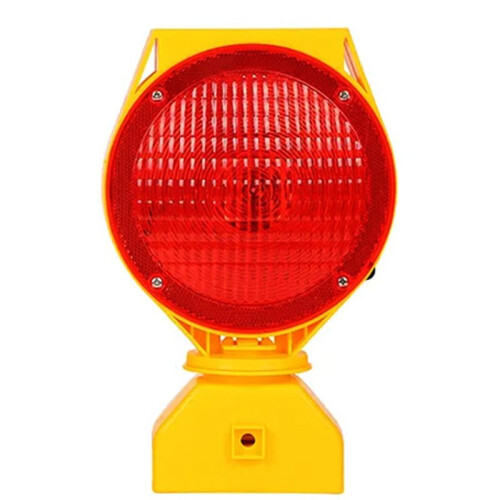 Solar Powered LED Light with Dual-Sided Visibility and Photocell Technology Red