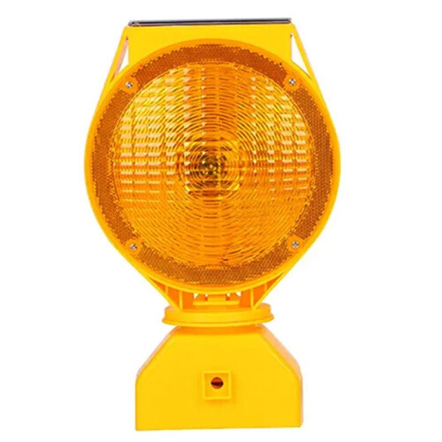 Solar Powered LED Light with Dual-Sided Visibility and Photocell Technology Yellow